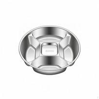 Compartmented Steaming Plate Raised Walls Stainless Steel Tray Shiny Silver Finish Divided No Handle