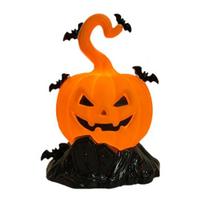 Halloween Party Supplies LED Candle Light Figurine, Bat Tombstone Glowing Tabletop Ornament, Warm Decoration Pumpkin Decor Prop for Escape Room M