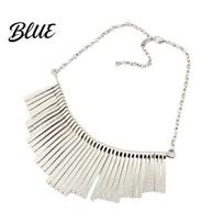 Exquisite Choker Jewelry Sparkling Bars Metallic Necklace Bib Chunky Collar sidabras