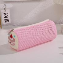 Cylinder Pen Bag Mesh Pencil Pouch Korean Style Stationery Bag  Gift rožinė
