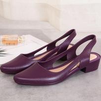 Naujos Moteriškos Basutės Slingback Atsitiktinės Neslystančios Paplūdimio Avalynė Moteriai Smailus Pirštas Stambūs Vidutinio Aukščio Kulniukai Šlepetės Cleisure Stilius 36 violetinė