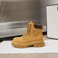 Bumblebee Martin boots autumn and winter new thick-soled medium tube wolf warrior short boots lace-up outdoor breathable comfortable women's shoes 35 geltona