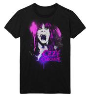 Stakes Ozzy Osbourne Purple Screaming Jumbo Print T-Shirt T-Shirt Black New XXL