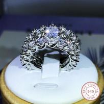Exquisite Geometric AAAA+ White Zircon Ring   CopperRing For Ladies Fashion Jewelry Party Engagement Gift 6