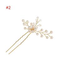 Beautiful Gold Prom  Jewelry Accessories Pearl Hair Pin  Bridesmaid Tiara Hairpins Bridal Clips 2