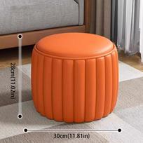 Cushion Seat Pumpkin Stool Upholstered Footstool Shoe Rack Ottoman Storage Seat  Entryway Use oranžinė