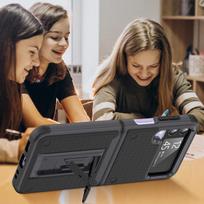 Sunkaus stovo apsauginis dėklas, skirtas Samsung Galaxy Z Flip 4 5g Flip4 Flip3 Flip 3 Zflip3 Zflip4 smūgiams atsparus telefono krepšys for Galaxy Z Flip 4 pilka