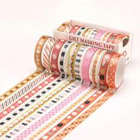 10 ritinėlių žvaigždučių washi dekoratyvinė lipni juosta mokyklinio dienoraščio reikmenys aukso folija scrapbooking kawaii kanceliarinės prekės maskavimo juosta beige