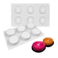 1 Pc 6 with origami flower mousse cake silicone mold French dessert baking round silicone moon cake rhombus mold balta