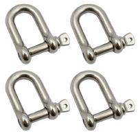 4pcs Robusts Stainless Steel D Rings Heavy Duty D Shackles Rusts Resistant Connectors for Hassle Frees Gear Fastening 4mm
