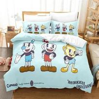 Cartoon Cuphead Show Bedding Set For Bedroom Soft Modern Bedspreads Comefortable Kids Duvet Cover Quilt Cover And Pillowcase 70x133cm 3pcs