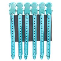 6Pcs Metal Hairdressing Duck Bill Alligator Hair Clips Fit Professional Salon mėlyna