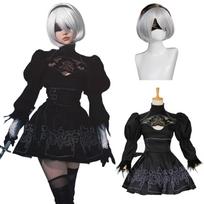 YoRHa 2 tipo B Cosplay perukas iš suaugusiųjų kostiumo kultūriniams ir sceniniams pasirodymams 2 tipo B dydis [Puiki kokybė] Ne. (2B) Nier Automata,
