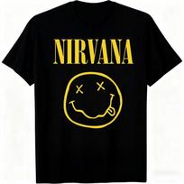 Nauji roko grupės Nirvana vyriški marškinėliai Hip-Hop stiliaus vyriški ir moteriški didelio dydžio Y2K marškinėliai Laisvi kasdieniai lauko drabužiai Unisex S