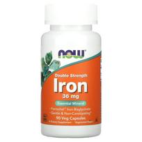 Now Foods Iron Double Strength 36mg Veg Capsules, 90 Count