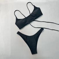 Push-up Bikini Seksualus Moteriškas Maudymosi Kostiumas Maudymosi Kostiumai Moteriškas Bikini Rinkinys Susiuvinėtas Biquini Maudymosi Kostiumas Maudymosi Kostiumai Paplūdimio Apranga L juoda