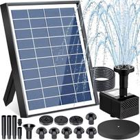6.5W Solar Fountain for Bird Bath, Solar Water Pump with Multiple Nozzles, Solar Water Feature for Garden Yard Small Fish Pond, Attracts Birds Z001