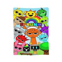 Sprunki Beats Horror Music Box Flannel Throw Blankets  Blankets for Bed Office Lightweight Quilt, 150x200cm