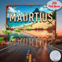 D Plokščias vnt. Senovinis Mauricijaus Paplūdimio Metalo Ženklas Mauricijaus Sienos Retro Kelionės Suvenyras Dovana Tinka Garažui Kavinei Biurui 15x30cm(5.9x7.8inch) blue