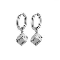 Stainless Steel Stud Earrings for Women Men Poker Queen of Red Hearts Dice Hoops Earrings Piercing Jewelry Accessories Casino