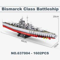 Antrojo pasaulinio karo kariniai karo laivai KMS Bismarck karo laivo kolekcija statybiniai kaladėlės plytos Antrasis pasaulinis karas 2 Klasikinis modelis vaikams dovanų 75.2CM LONG