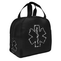 Emt Star Of Life Resuable Lunch Boxes Women Waterproof Emt Paramedic Medical Thermal Cooler Food Insulated Lunch Bag School One Size