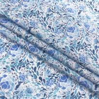 2022 New Design Blue Waterdrop 100% Cotton Foil Stamping Organic Fabric Print Coated Poplin Designer Fabric for Shirts Bags Boys