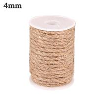 Intage Thick Twine Natural Brown Burlap Shank Vintage Ribbon for Craft Jute Rope DIY Cord String 4mm