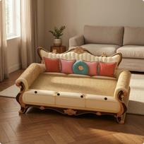 Sofa Kačių draskyklė Paaukštinta atlošas Kartoninė sofa Lenkti porankiai Retro Pagrindinė Chaise Sofa brown