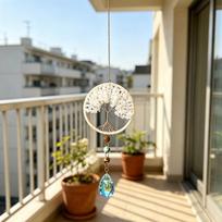 Crystal Sun Capture Crystal Stone Hanging Weaving Tree of Life Car Decoration Home Decoration (as the picture,One Size)