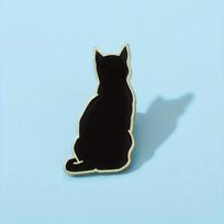 [Calico Cat Pin] Back View of Calico Cat Enamel Pin Decorative Brooches Ornaments Lapel Bag Badges Jewelry Gifts Pin juoda