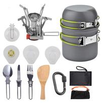Outdoor Camping Cookware Aluminum Alloy Backpacker Mini Stove Set Pot