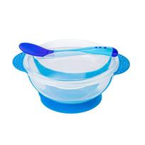 Baby Suction Cup Bowl With Temperature-sensitive Set Baby Children's Tableware Baby Bowl Set One Size mėlyna