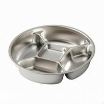 5Compartment Steaming Plate Smooth Shiny Finish Stainless Steel Flavor Separation Plate Wo Handle