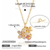 Youthway Delicate Crystal Dragonfly Pendant Necklace For Women Classic 18K Gold Plated Stainless Steel Necklace Fashion Jewelry