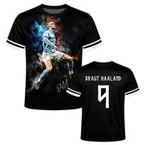 Norvegija Numeris 9 HAALAND Marškinėliai Futbolo Marškinėliai Unisex Gatvės Stiliaus Vasariniai Apvalia Kaklo Laisvi Laisvalaikio Marškinėliai Madingas Dizainas Grafinis Merch S