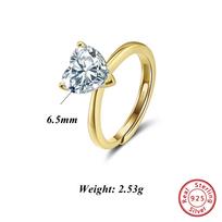 ORSA JEWELS Sparkling 925 Sterling Silver Open Ring With Heart-Shaped Zirconia, Jewelry for Women, A Truly Thoughtful Gift LZR40