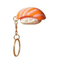 Sushi Keychain Pendant, Simulated Salmon Stress Relief Toy with Hanging Food Chain, 3D Printed Ornament for Backpack School Bag Ball A