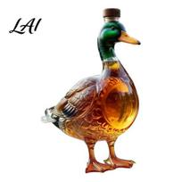 High Borosilicate Glass Decanter Duck Whiskey Decanter Straight Bourbon Bottle with Stopper