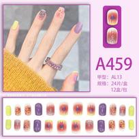 Fashion Wearable Press On Nails Set 1ml A459 Design with Adhesive Glue Included 24 Pieces per Box 12 Boxes per Pack Artificial Nail Tips One Size balta
