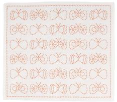 Raw wool sashiko dishcloth sashiko kit butterfly
