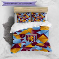 Aston Villa Football Printed 3 Pieces Bedding Set, Comfortable Skin Friendly Bedroom Duvet Cover Set 135cm*200cm