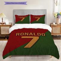 Ronaldos Legacy Green Glory Three-piece set (1 * duvet cover + 2 * pillowcase, without core) 2D Flat Christmas birthday gift Bedding set 135x200cm