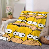 Simpsonų Animacinis pledas, Trumpas pliušinis mielas šiltas pledas, Svetainės namų dekoracija Sofa Keturis sezonus Kelionės 80x120cm