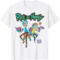 Rick and Morty Alien Cyborg Adult Cartoon Fashion T-Shirt S balta