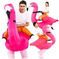 Flamingo inflatable suit costume disguise self-inflating pink suit