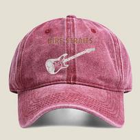 Dire Straits - Gitara Logotipas Madinga skalauta beisbolo kepuraitė Lauko Moterims Unisex FeUnisex Paplūdimio Tėčio Kepurė Hip Hop One Size