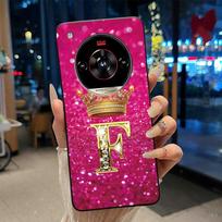 Case For ZTE nubia Focus 2 Ultra 5G Fashion A to Z Custom Name Letter Crown Pattern Black Silicone Shockproof Soft Casing Cover nubia Focus 2 Ultra
