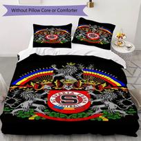 AC Sparta Praha Pattern Bedding uilt Set uilt Cover Pillowcase Home Decoration Birthday Gift (1 * duvet cover + 2 * pillowcase  without core) 135x200cm gray