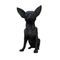 Yousheng 3D Printed Chihuahua Figurine, Modern Black Dog Statue, Plastic Puppy Sculpture for Desk Decoration, Gift for Pet Lovers juoda